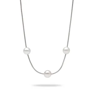 18" Freshwater Pearl Necklace in Sterling Silver (Assorted Colors) - 7-8mm