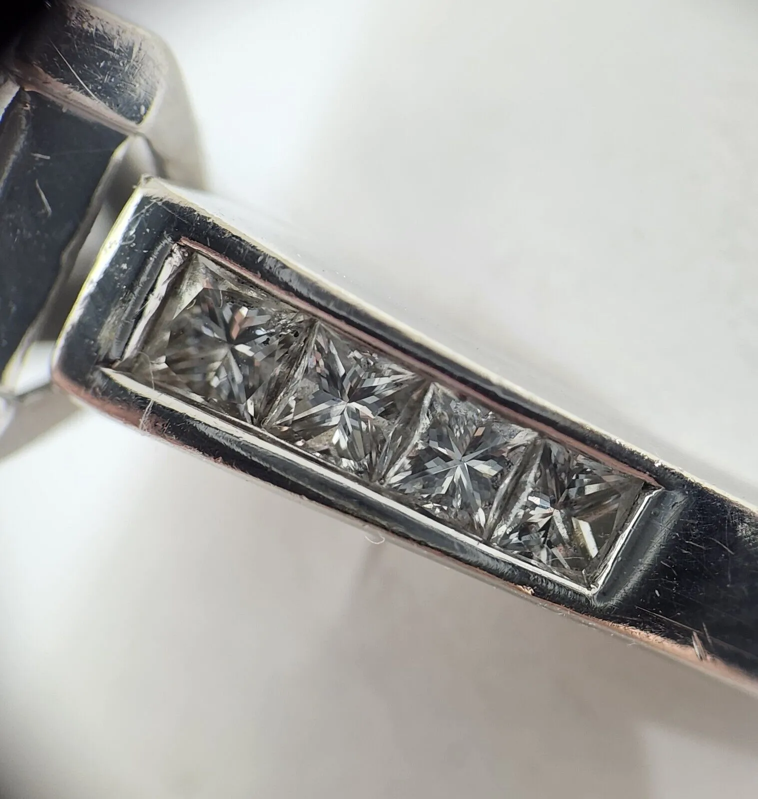 1.9ct tw Quad Princess-cut Diamond Engagement Ring 14k White Gold, Size 10