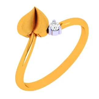 22k Leaf Motif Romance Gold Ring