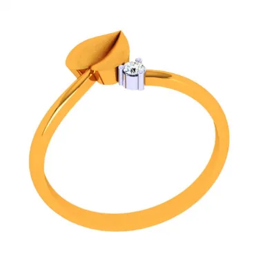 22k Leaf Motif Romance Gold Ring