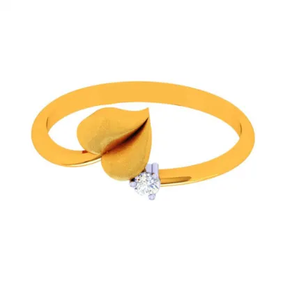 22k Leaf Motif Romance Gold Ring