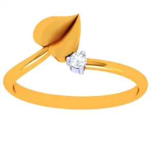 22k Leaf Motif Romance Gold Ring