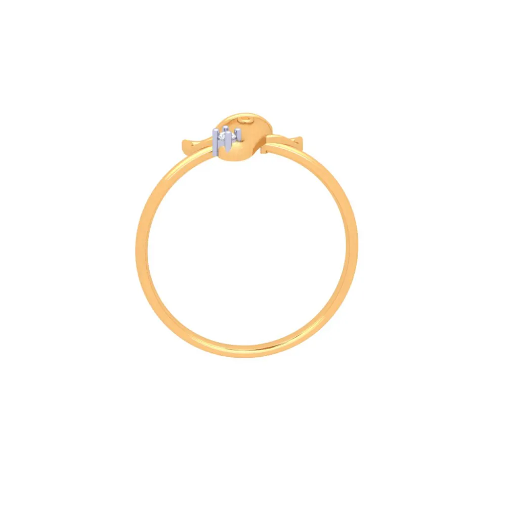 22k Lord Ganesha Gold Ring With Yellow Gem From Goldites Collection