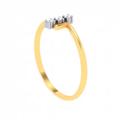 22k Sleek Gold Ring With Unique Design From Goldlites Collection