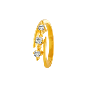 22KT Yellow Gold And American Diamond Ring For Women