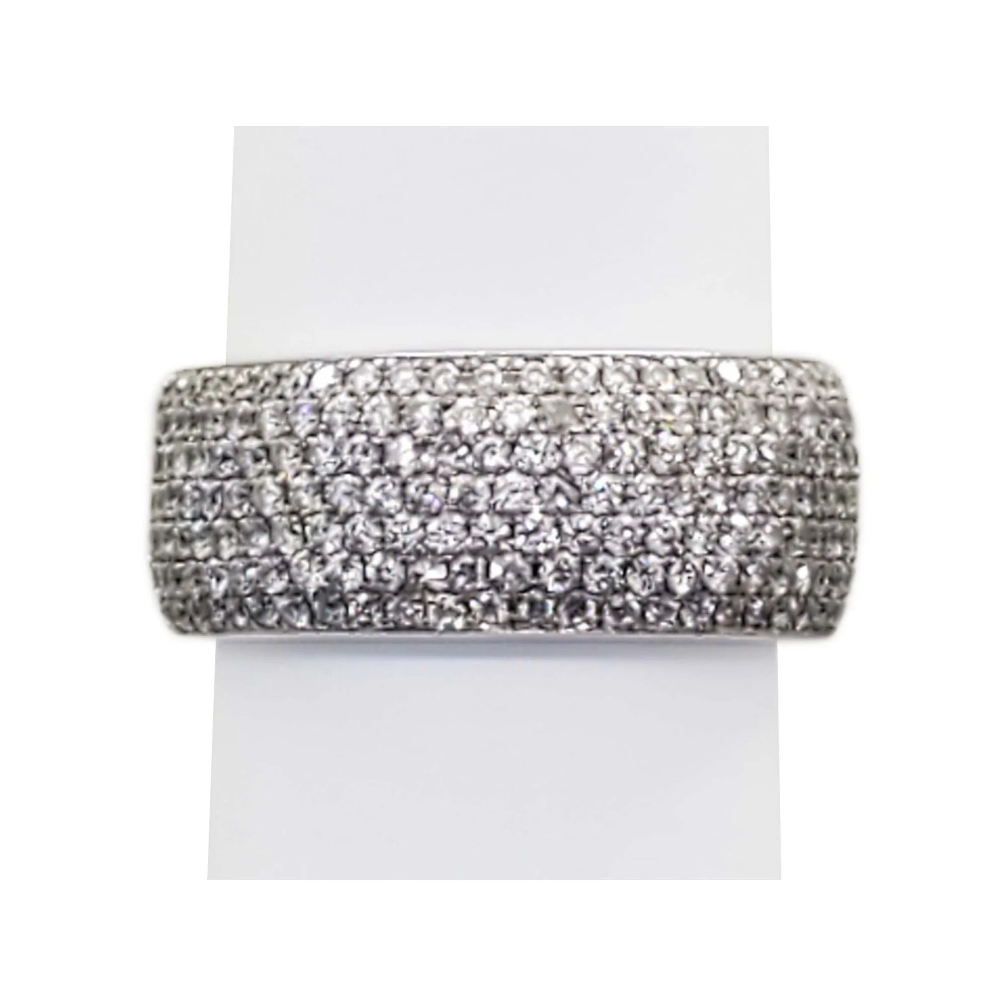 2.5 ctw Natural Diamond Pave Band Ring 18k White Gold Size 5.5