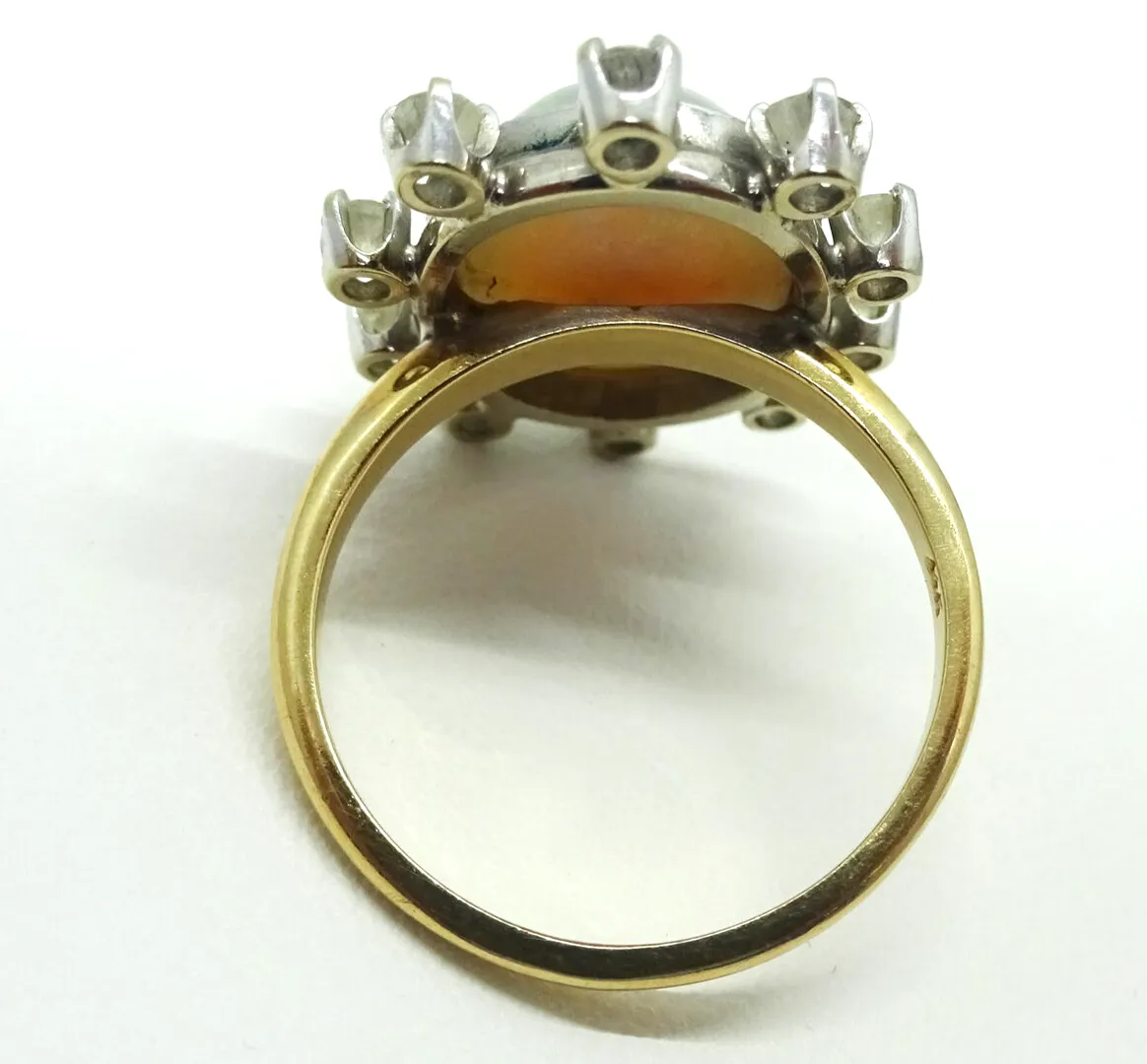4.5 ct tw Fiery Opal & Diamond 14k Estate Vintage Ring, Size 6.75