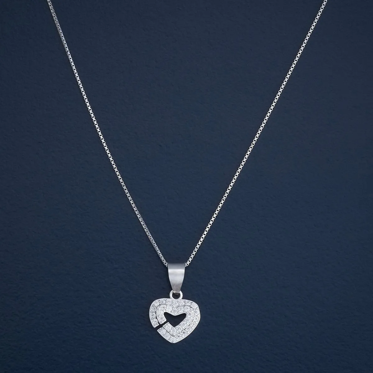 92.5 Silver Pendant with Chain and Earring Set  182935