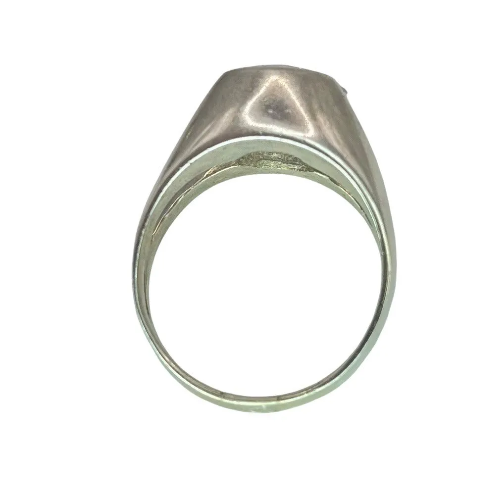 925 Sterling Silver Round Cut CZ Ring Size 9 Chunky Engagement Wedding