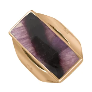 9ct Rose Gold Blue John Hallmark Medium Oblong Ring