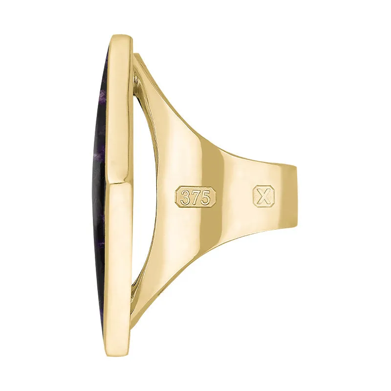 9ct Yellow Gold Blue John Hallmark Medium Rhombus Ring