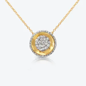 A. Sun Halo 18K Gold Necklace w. Full Lab-Grown Diamond Pav??