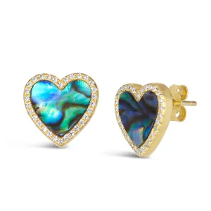 Abalone Heart Shaped Earrings
