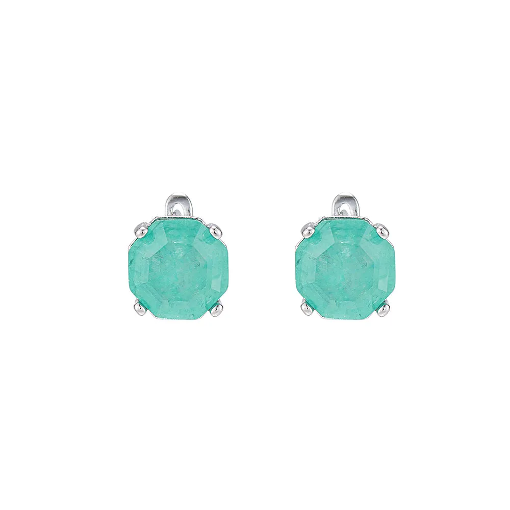Aqua Topaz Stud Earrings