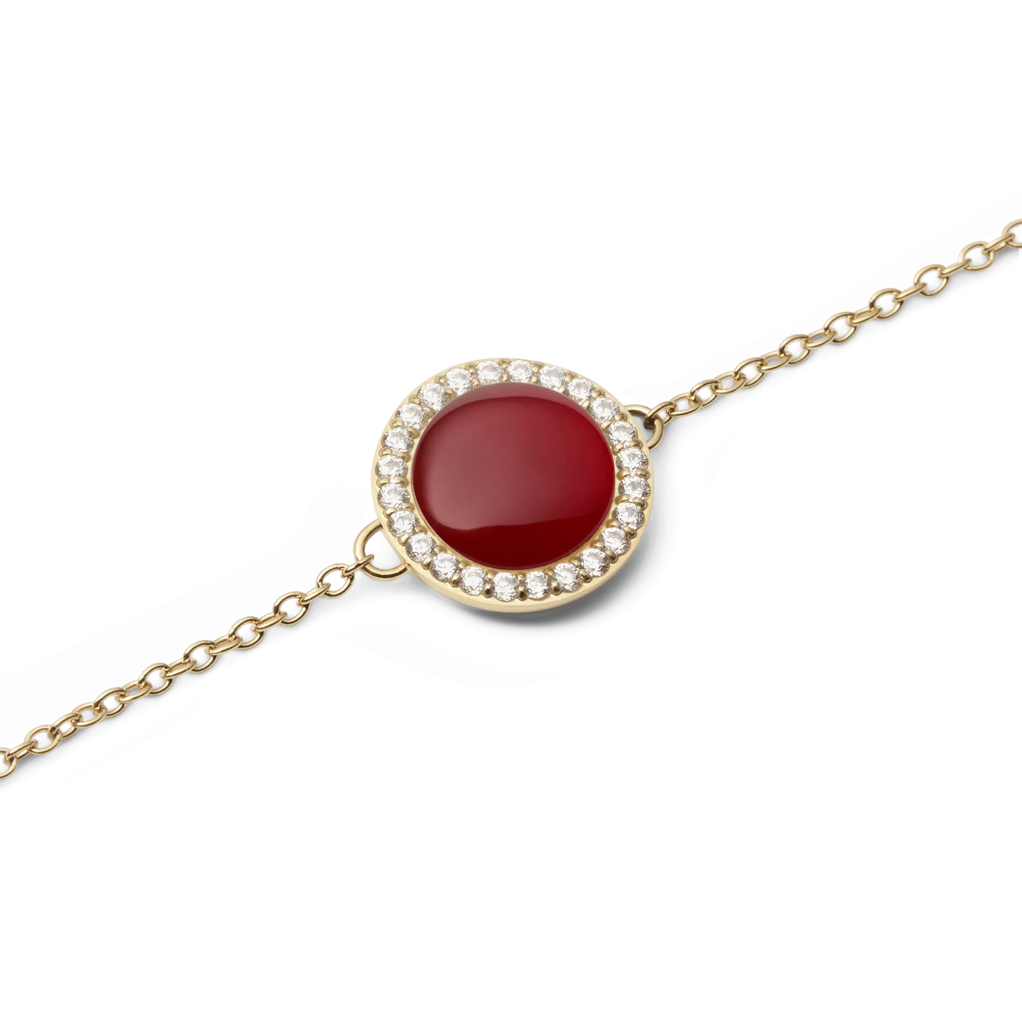 Audrey Bracelet Red Agathe Gold