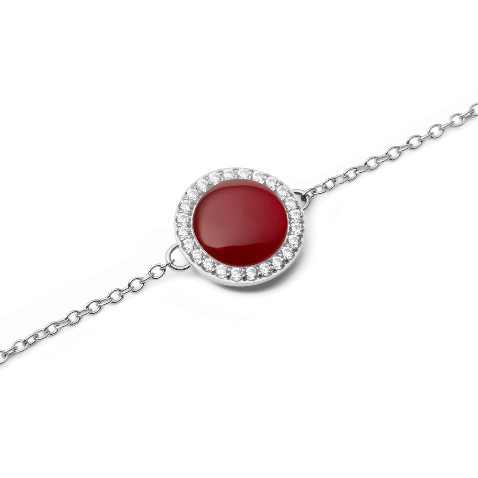 Audrey Bracelet  Red Agathe Silver