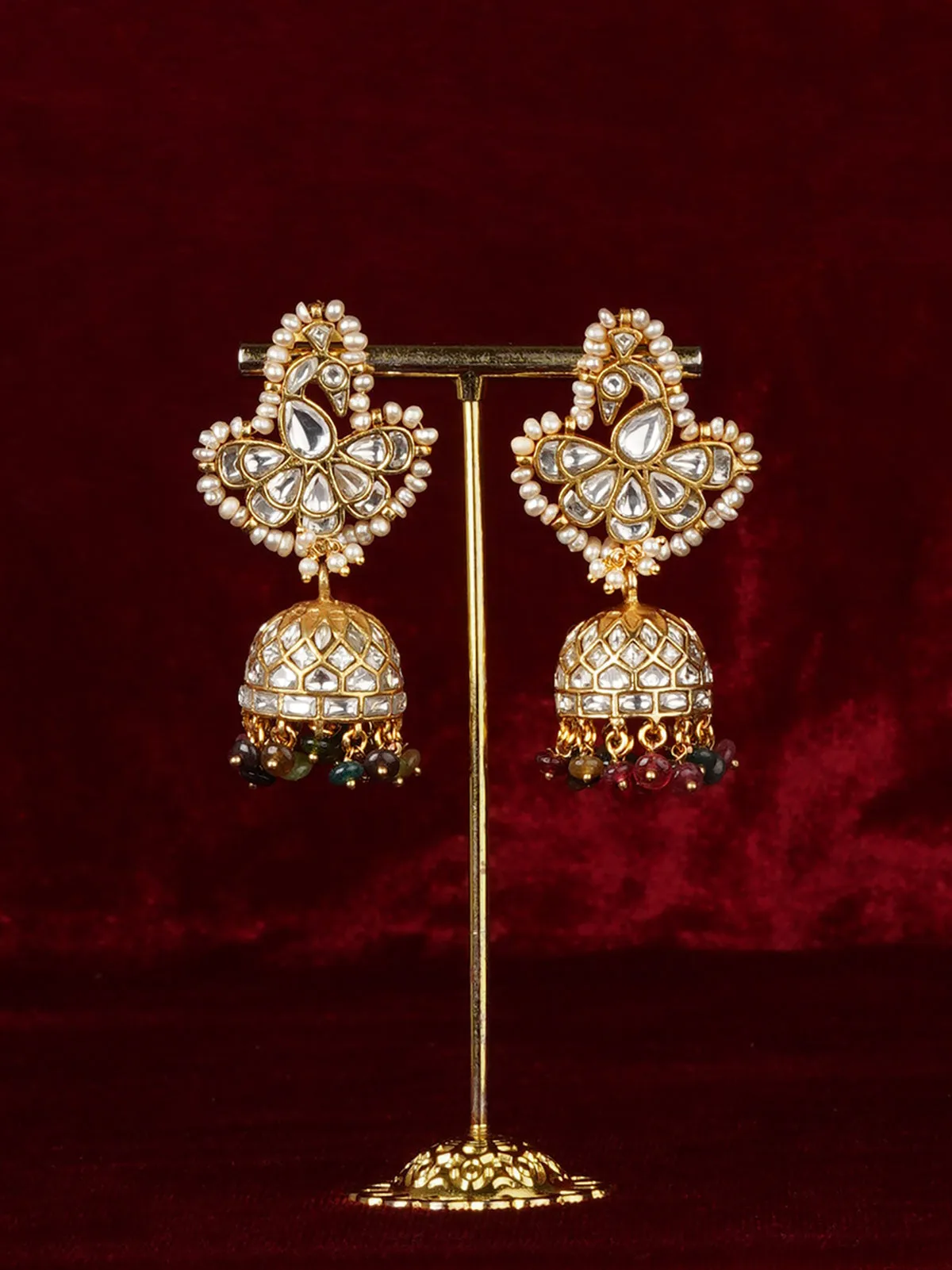 Basra Edit - Real Pearls Multicolor Gold Plated Mishr Earrings - MR-E302