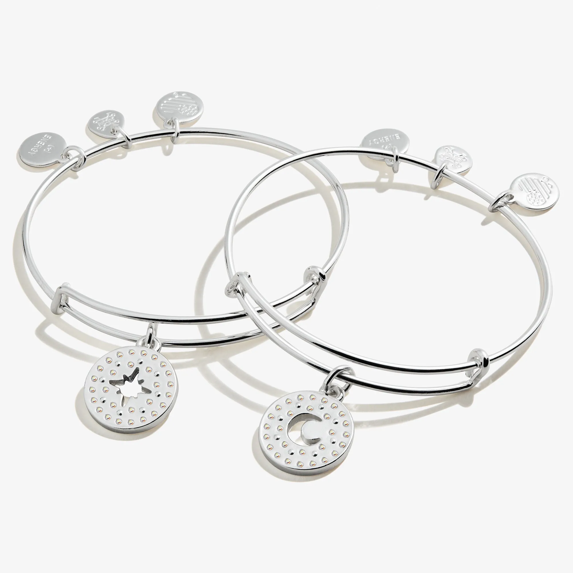 Best Friends Moon   Star Charm Bangle, Set of 2