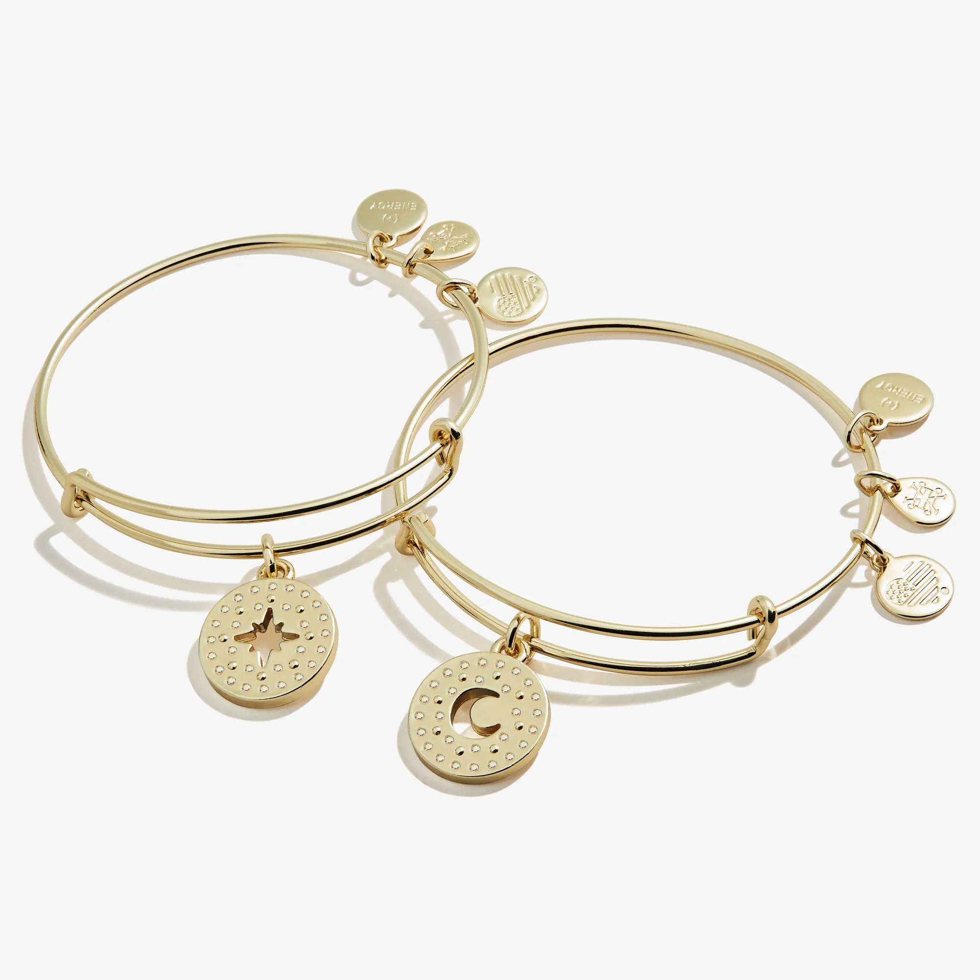 Best Friends Moon   Star Charm Bangle, Set of 2