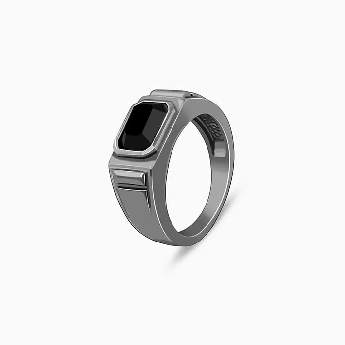 Black Rhodium Observant Ring For Him