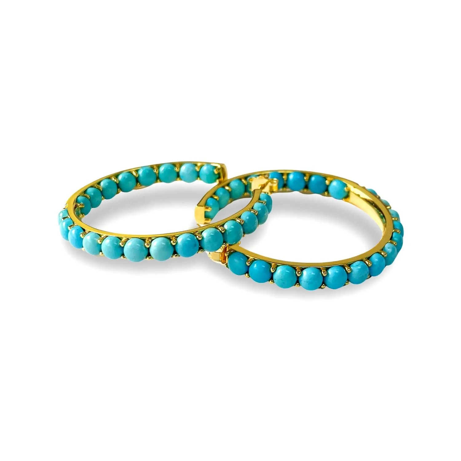 Blue Turquoise Inside Out Hoops