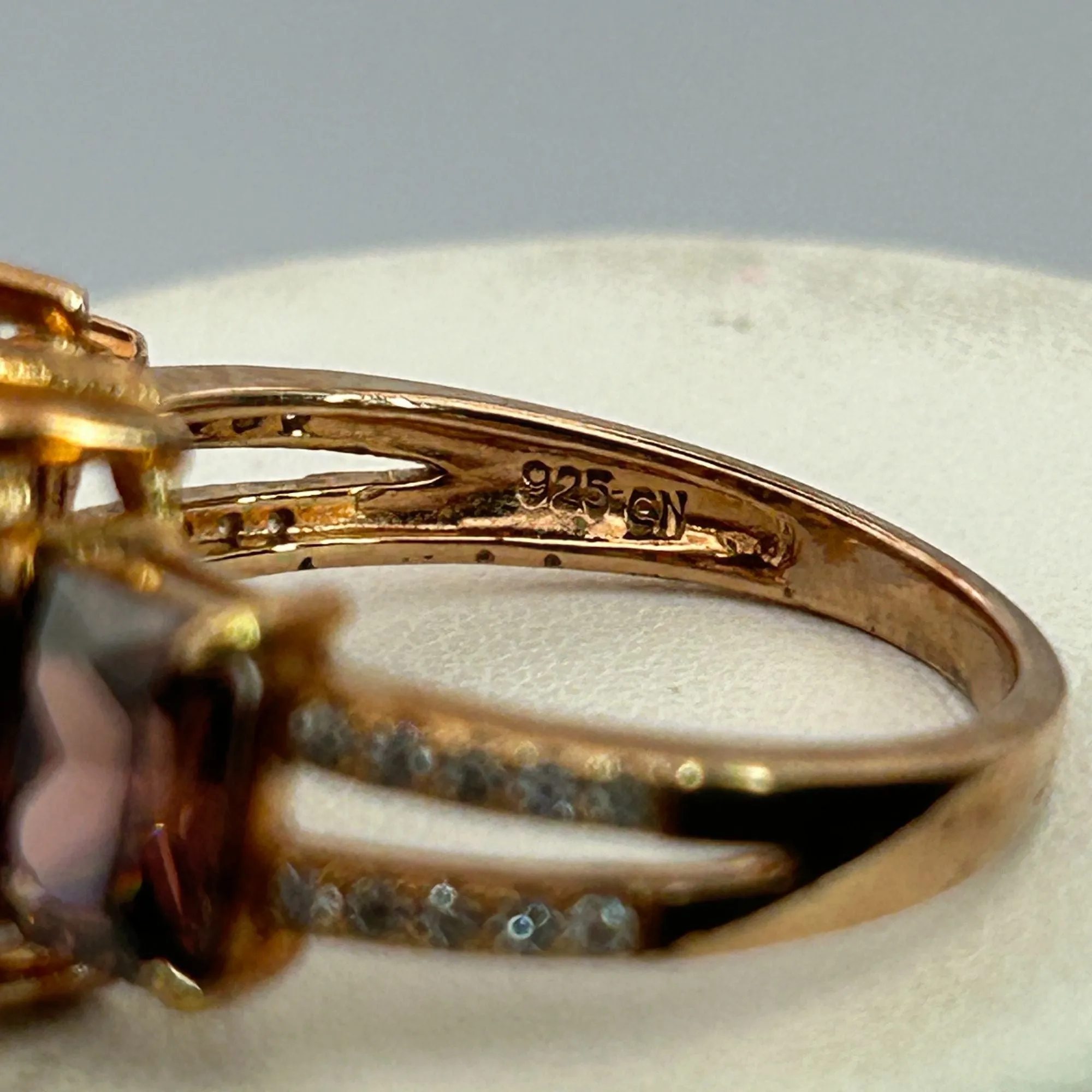 Blush And White Cubic Zirconia 18k Rose Gold Over Silver Ring 9.75ctw SIZE 8