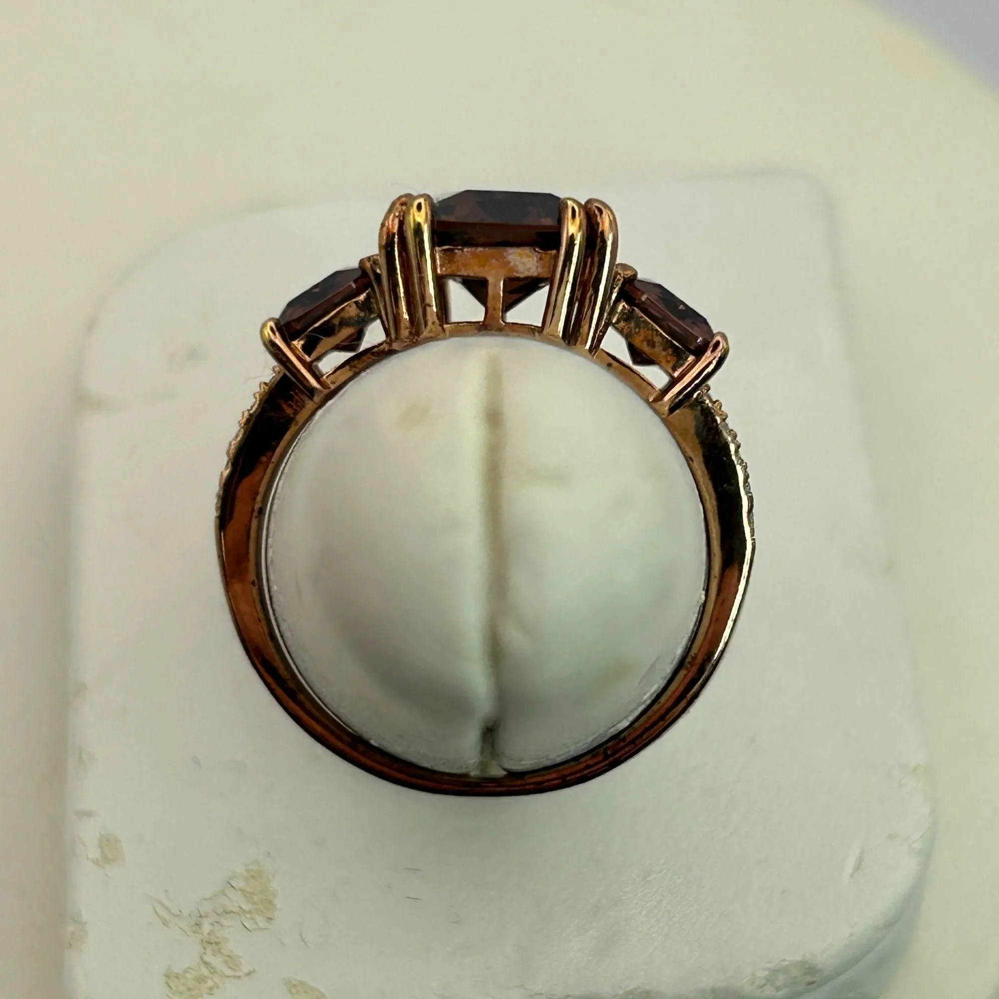 Blush And White Cubic Zirconia 18k Rose Gold Over Silver Ring 9.75ctw SIZE 8