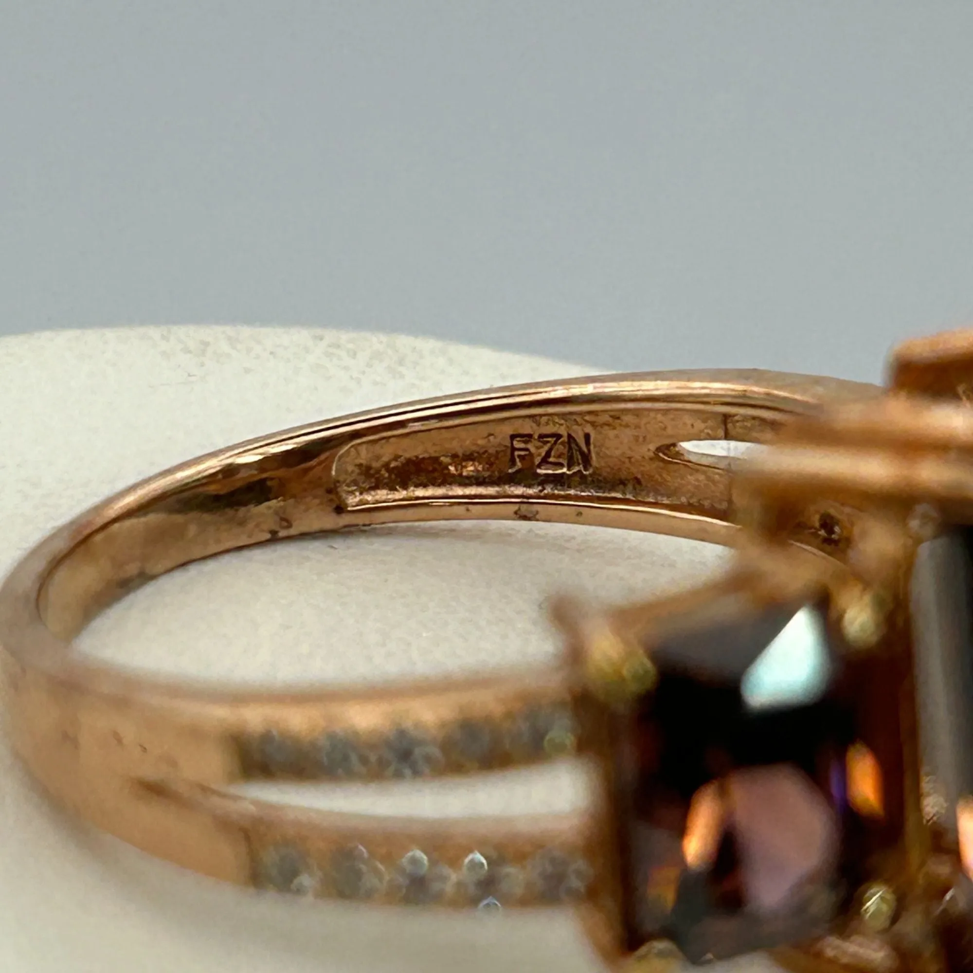 Blush And White Cubic Zirconia 18k Rose Gold Over Silver Ring 9.75ctw SIZE 8