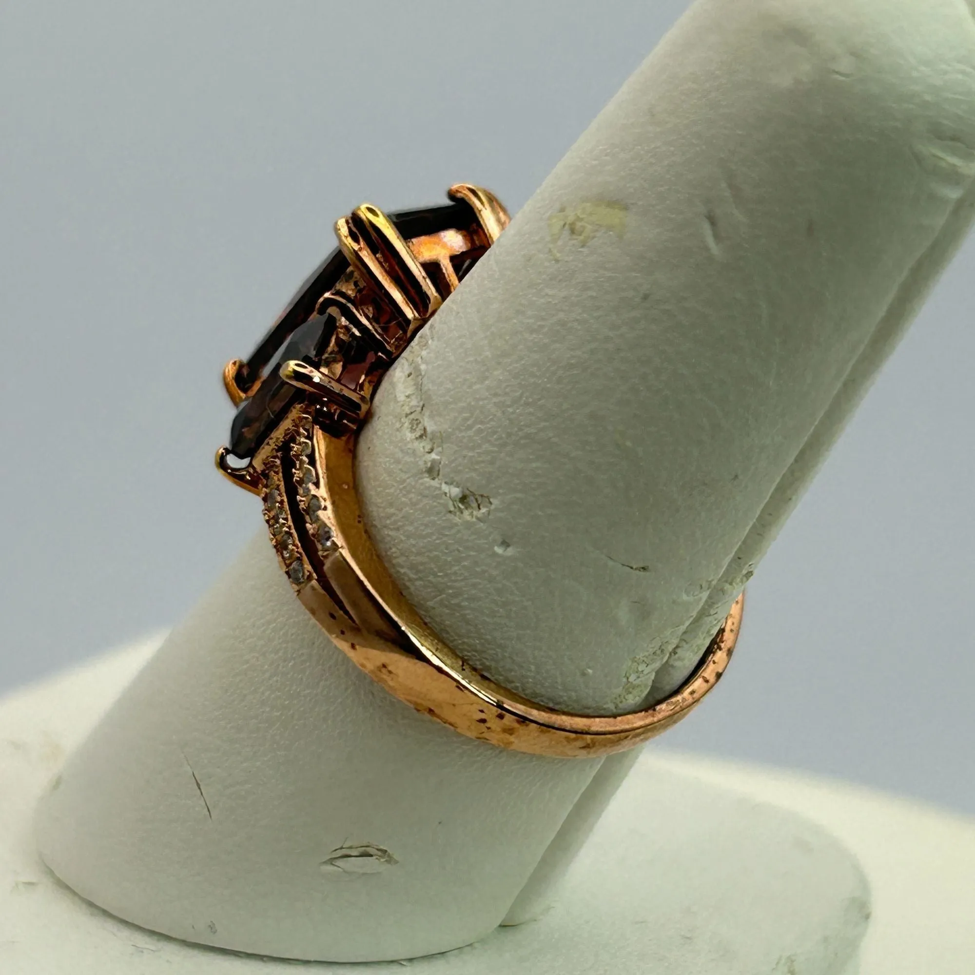 Blush And White Cubic Zirconia 18k Rose Gold Over Silver Ring 9.75ctw SIZE 8