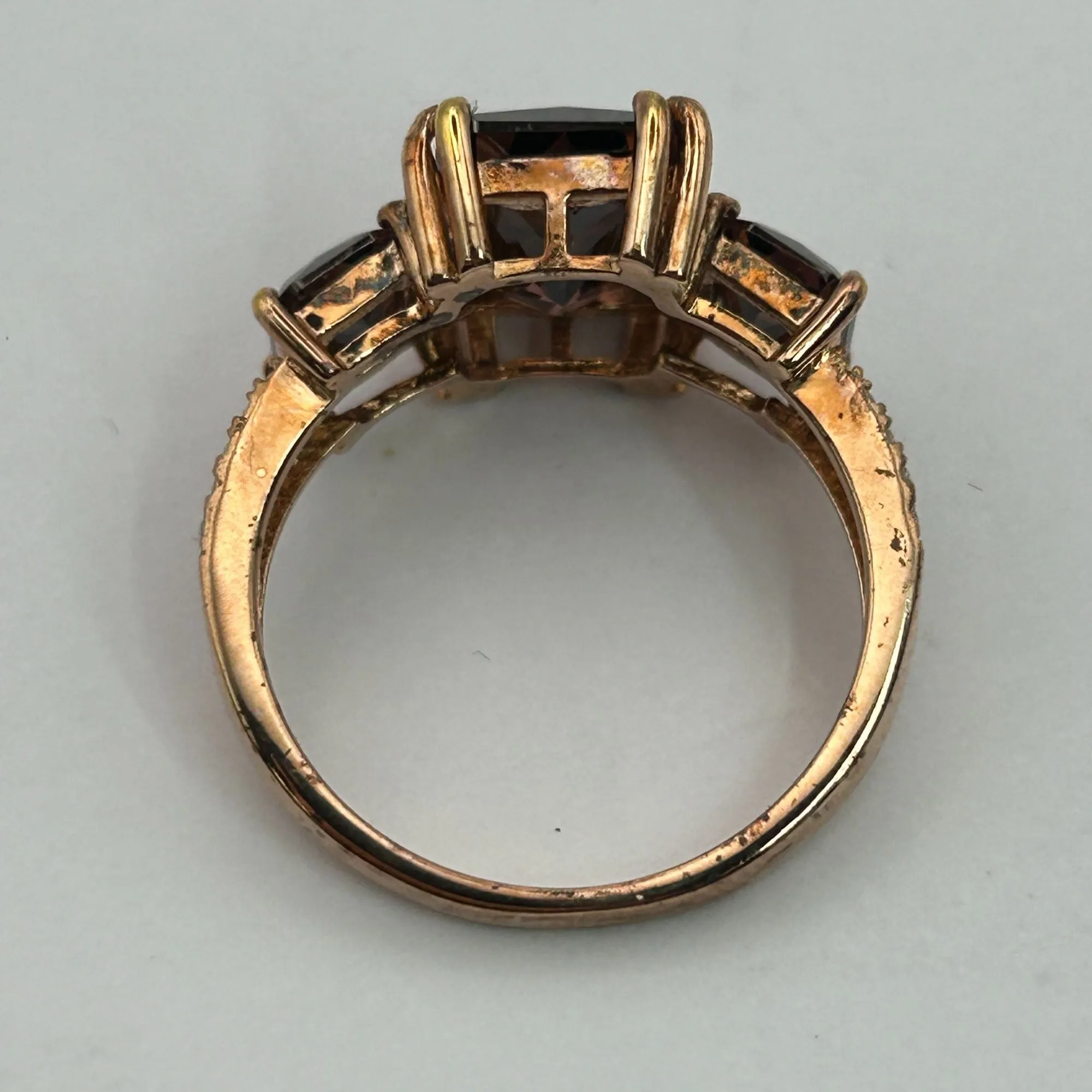 Blush And White Cubic Zirconia 18k Rose Gold Over Silver Ring 9.75ctw SIZE 8