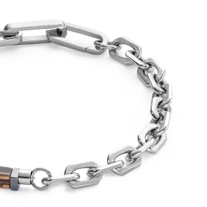Bracelet Precious Fusion link chain brown-silver