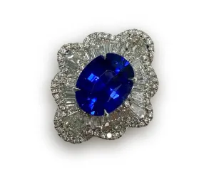 Ceylon Sapphire Oval Ring 4.04 cts
