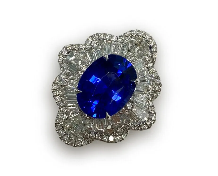Ceylon Sapphire Oval Ring 4.04 cts