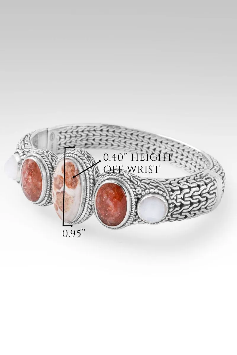 Choose Forgiveness Bangle Bracelet? in Garnet in Limestone, Orange Sunstone & White Moonstone