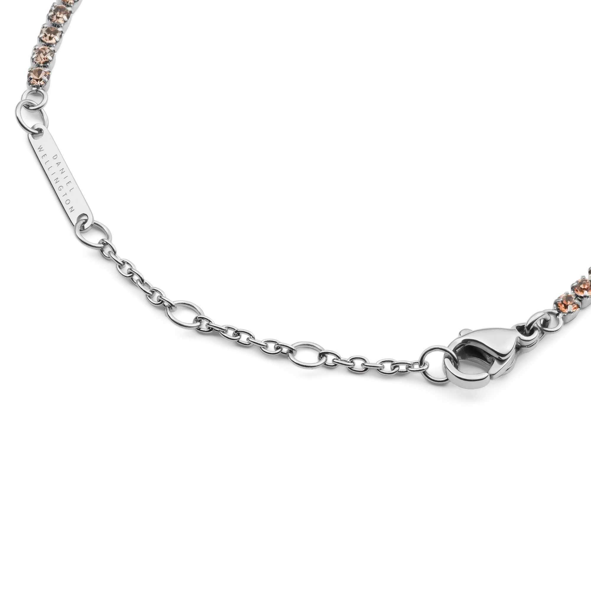Classic Tennis Bracelet Apricot Silver