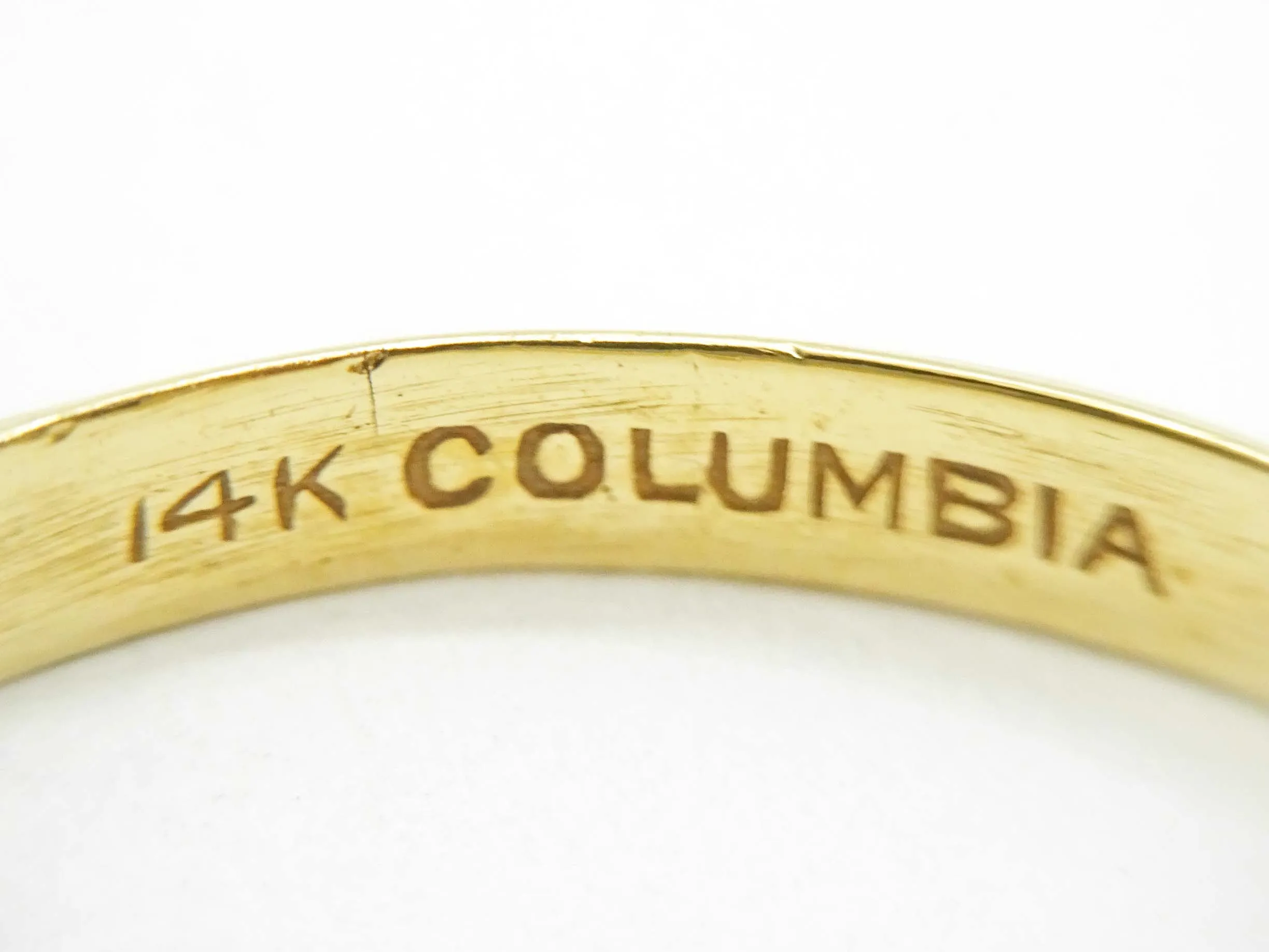 Columbia 3mm Wide Dia-Cut Milgrain Edge Wedding Band Ring 14k Gold Size 10.5