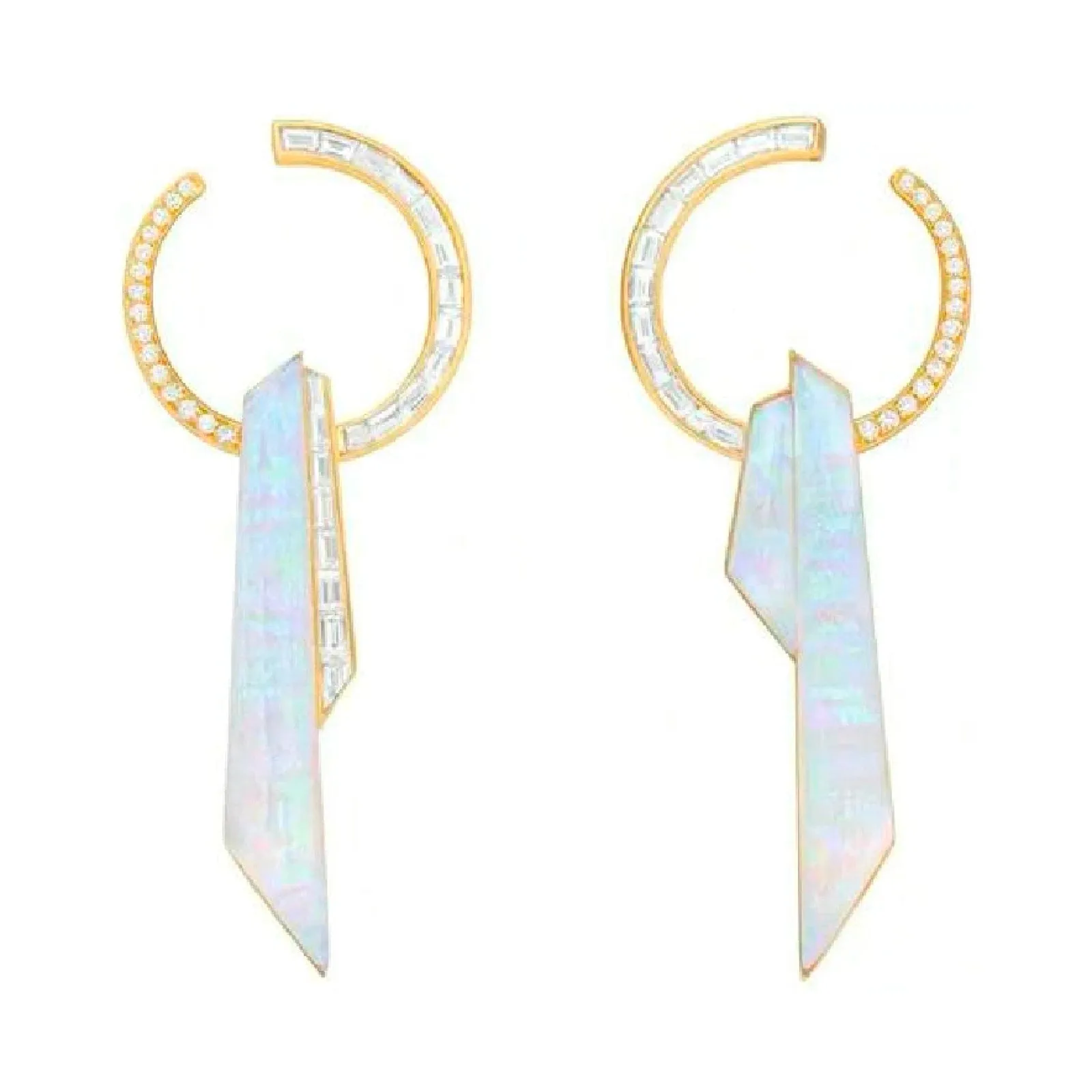 Crystal Haze Shard Hoop Earrings