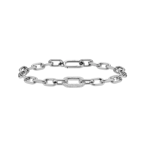 Crystal Link Bracelet Silver