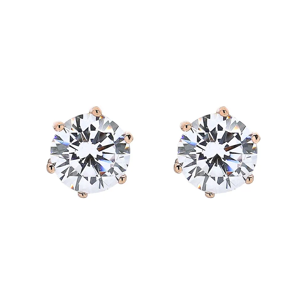 Diamond Crystalline 6 Prong Studs 6 Carat