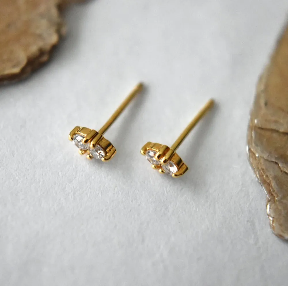 Double Tiny CZ Studs