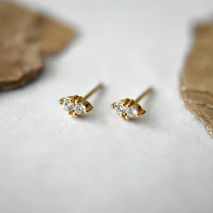 Double Tiny CZ Studs