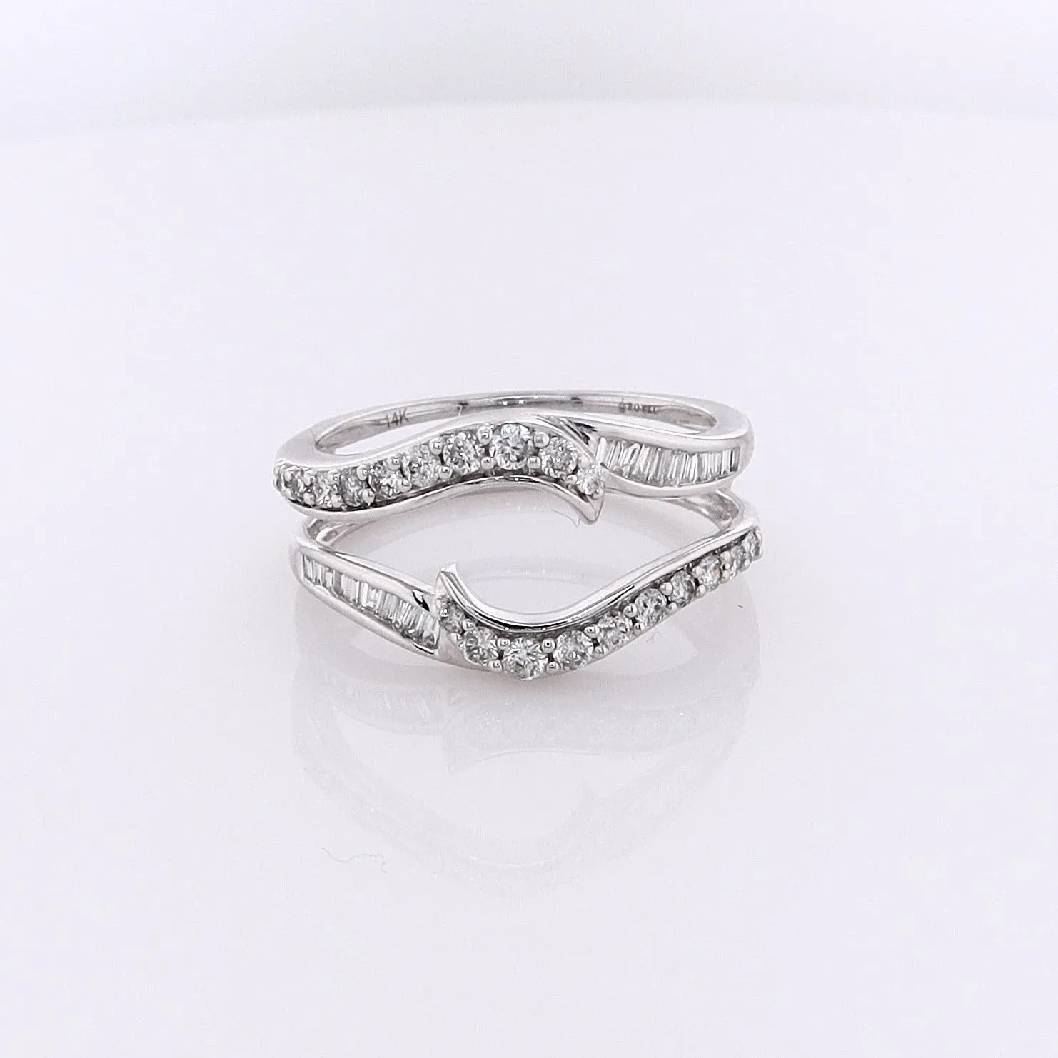 Estate 14 Karat White Gold Diamond Ring Insert