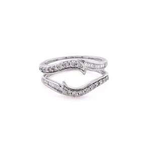 Estate 14 Karat White Gold Diamond Ring Insert