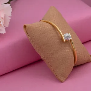 Estele Gold & Rhodium Plated Latest & Stylish Kada Bracelet with White Austrian Crystals for Girls & Women