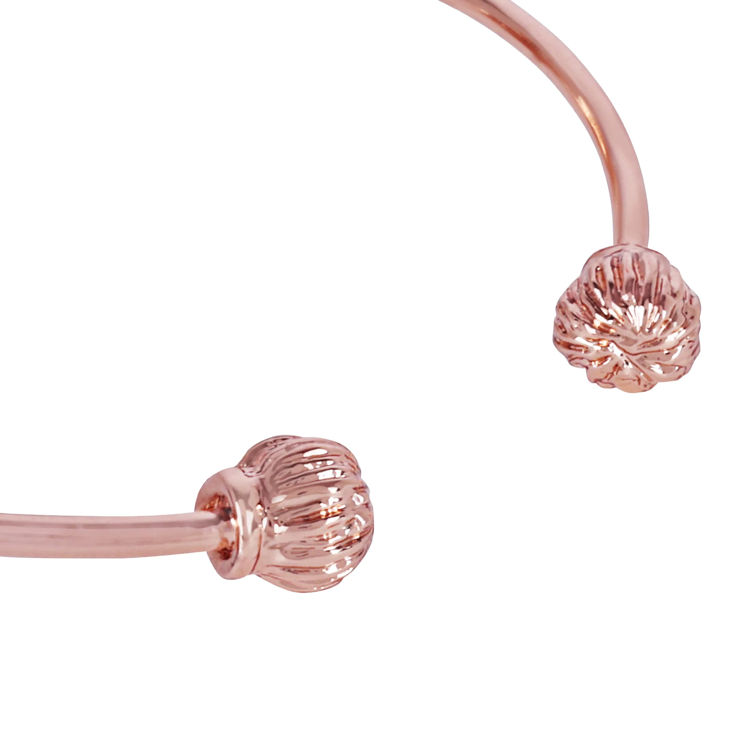 Estele Rose Collectiona??? Stylish Rose Motif Cuff Bracelet: Rosegold Plated with Elegant Floral Designa??? A Modern Accessory for Women