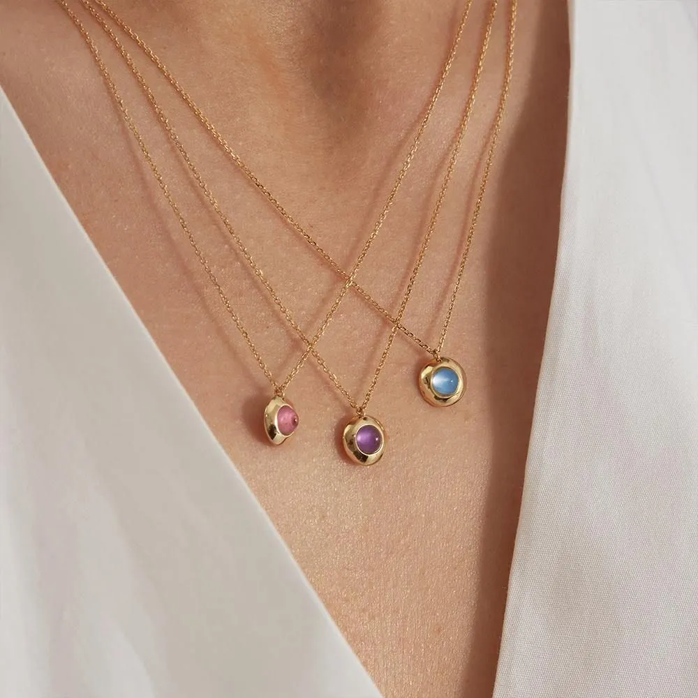 Gems of Cosmo 18K Gold Necklace w. Amethyst