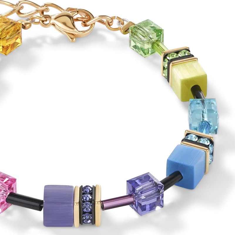 GeoCUBE? Bracelet multicolour rainbow gold