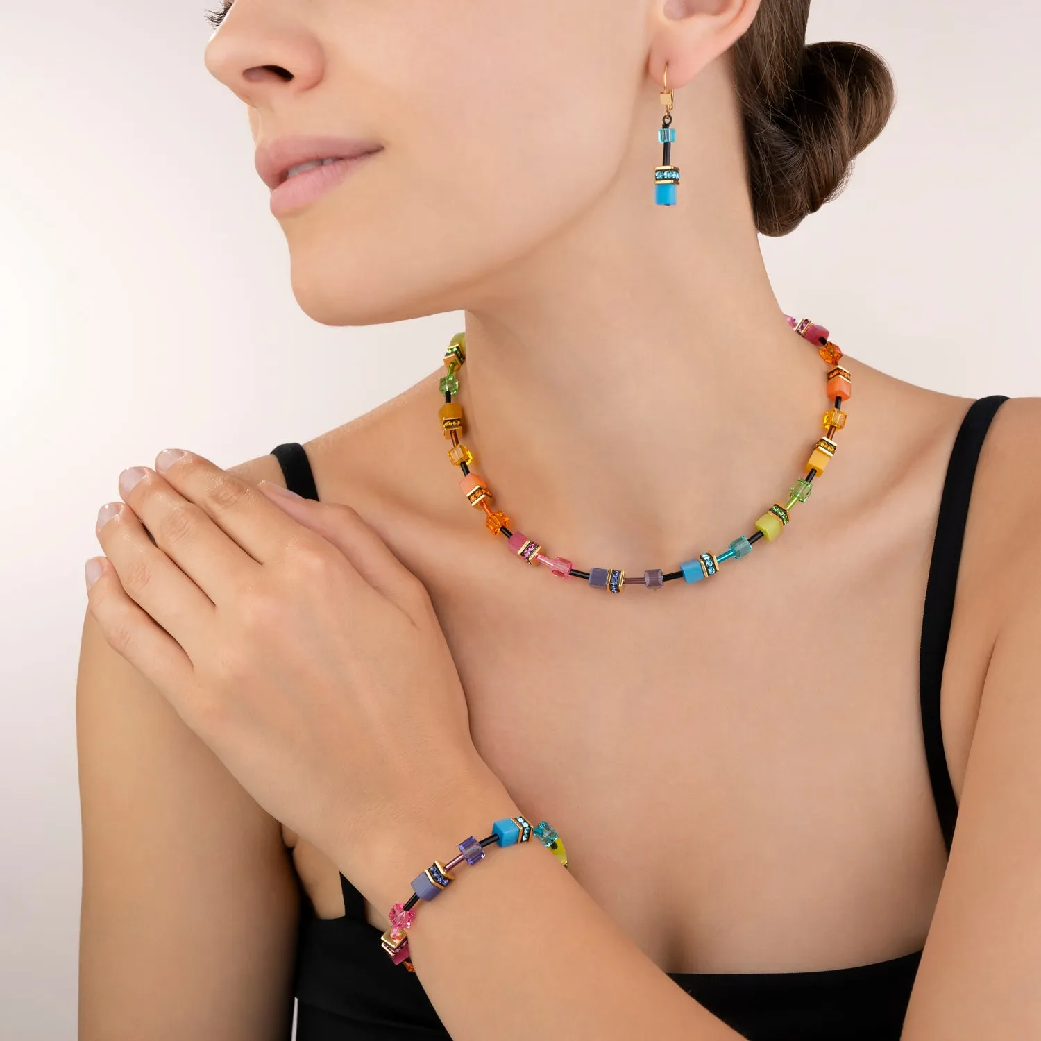 GeoCUBE? Bracelet multicolour rainbow gold