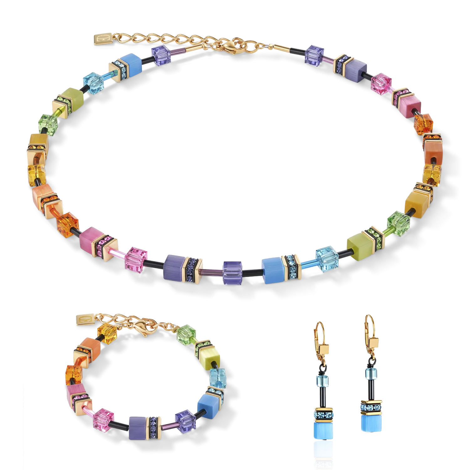 GeoCUBE? Bracelet multicolour rainbow gold
