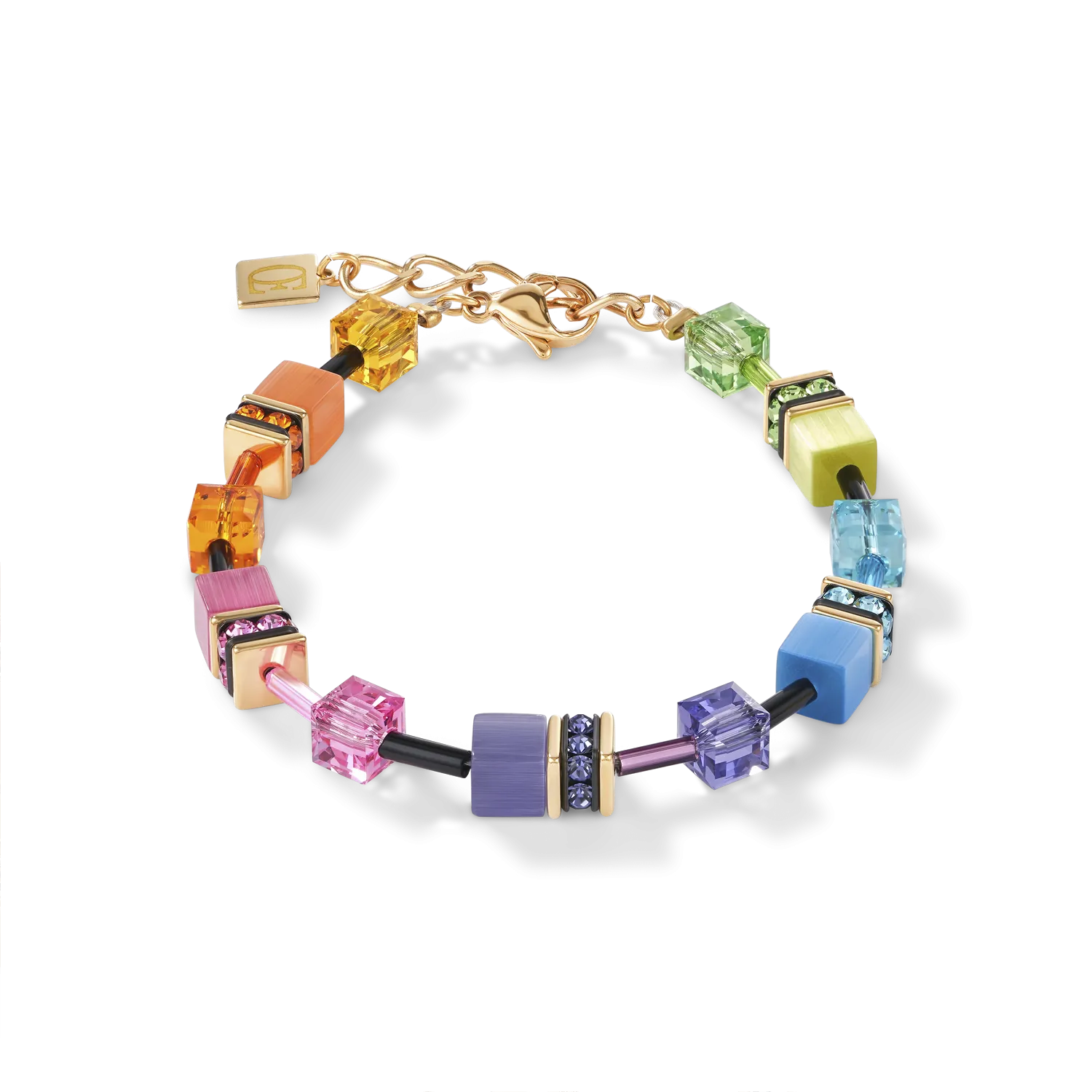 GeoCUBE? Bracelet multicolour rainbow gold
